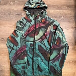 Tango Hotel Abstrk Graffiti Eye Full Zip Lightweight Hooded Jacket XL